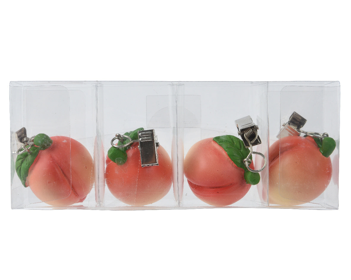 Tafelkleedgewichten van polyresin met tomaatvormige clips, set van meerdere.