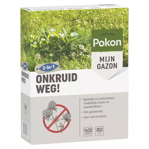 Pokon onkruidweg doos met groene grasvulling en 2-in-1, 80 m²