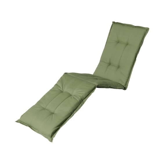 Groen ligbedkussen met hoge rugkussen en zitkussen, capitonneren