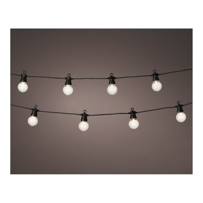 LED partylights met zwart snoer en warmwitte lampjes, meerdere bollen