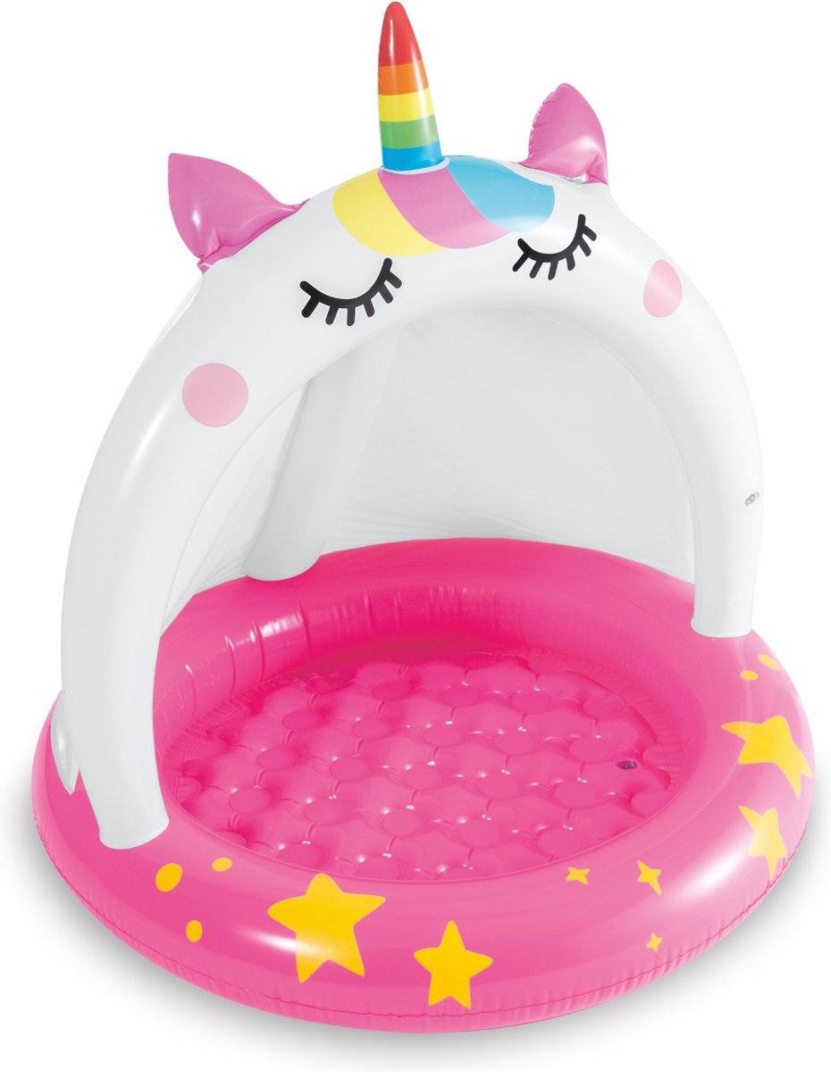 Intex - Kinderzwembad eenhoorn met afdekkap 102cm