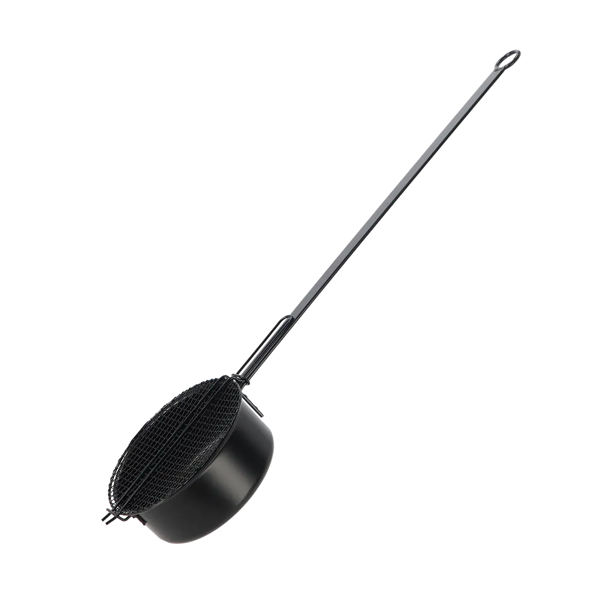 Popcornpan met los gaasmandje en lange steel
