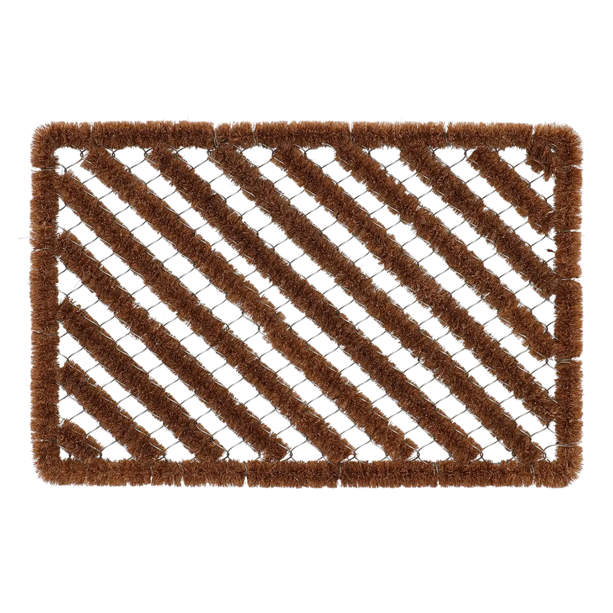 Kokos deurmat met diagonale metaaldraden, rechthoekig, Esschert design