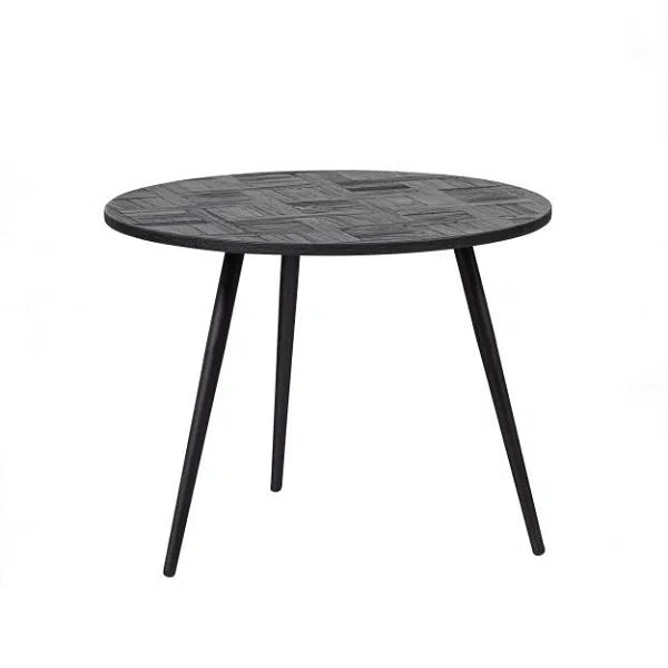 WOOOD Leo bijzettafel recycled teak zwart Ø58 cm