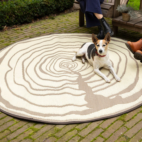 Esschert design - rond tuintapijt jaarringen 170cm