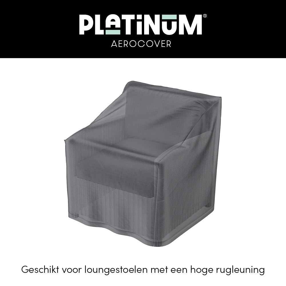 Platinum AeroCover loungestoelhoes hoge rug, grijze hoes over stoel
