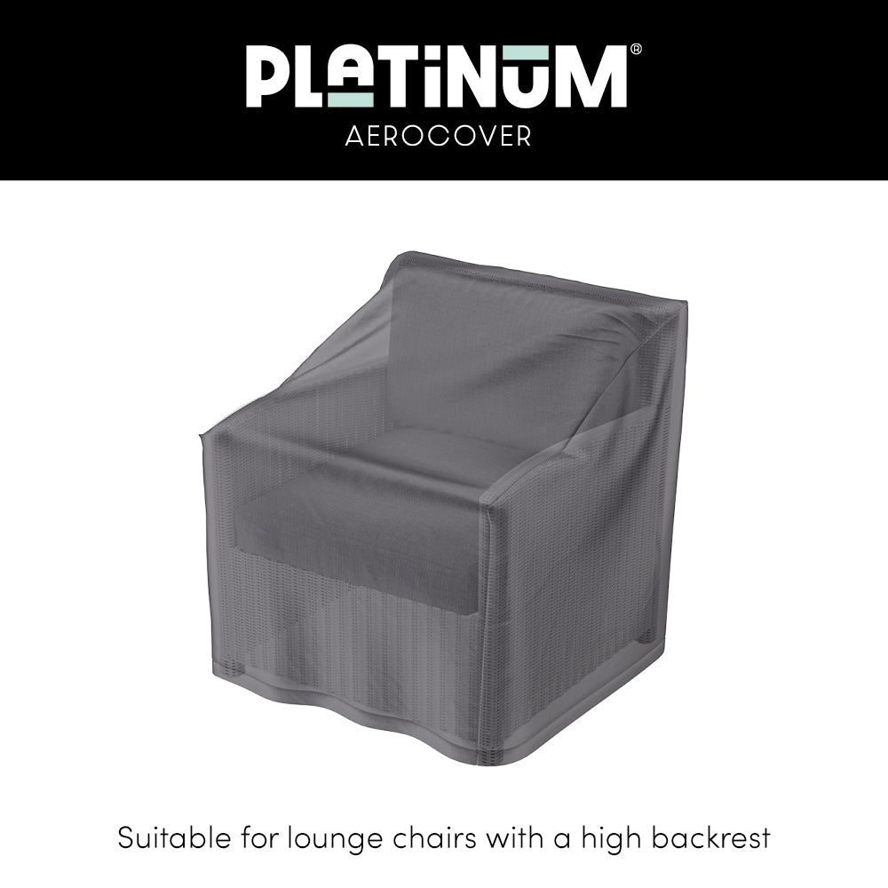 Platinum AeroCover loungestoelhoes hoge rug, grijze pasvorm met overtrek voor stoel