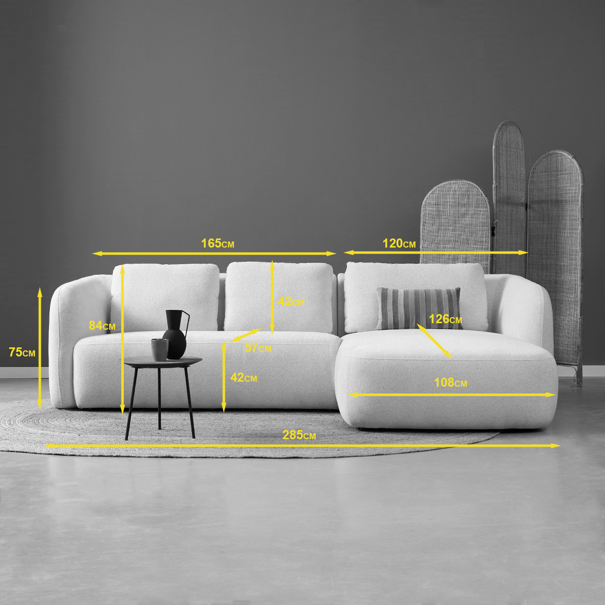 CLOUD met chaise longue links - Raven 22