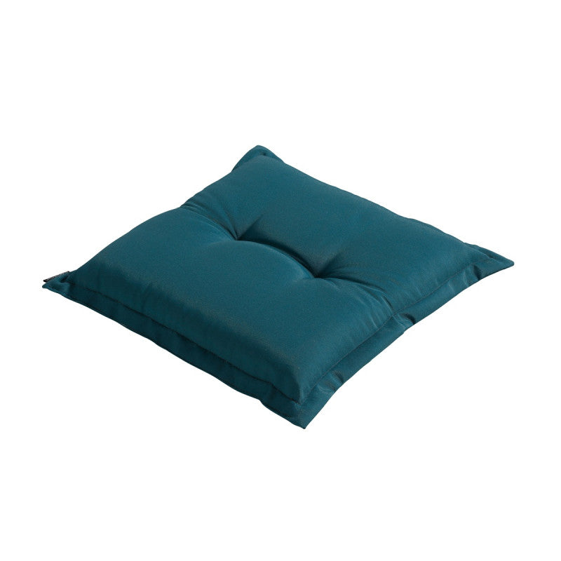 Zitkussen 50x50 cm panama sea blue, liggend met dikte en afgeronde hoeken.