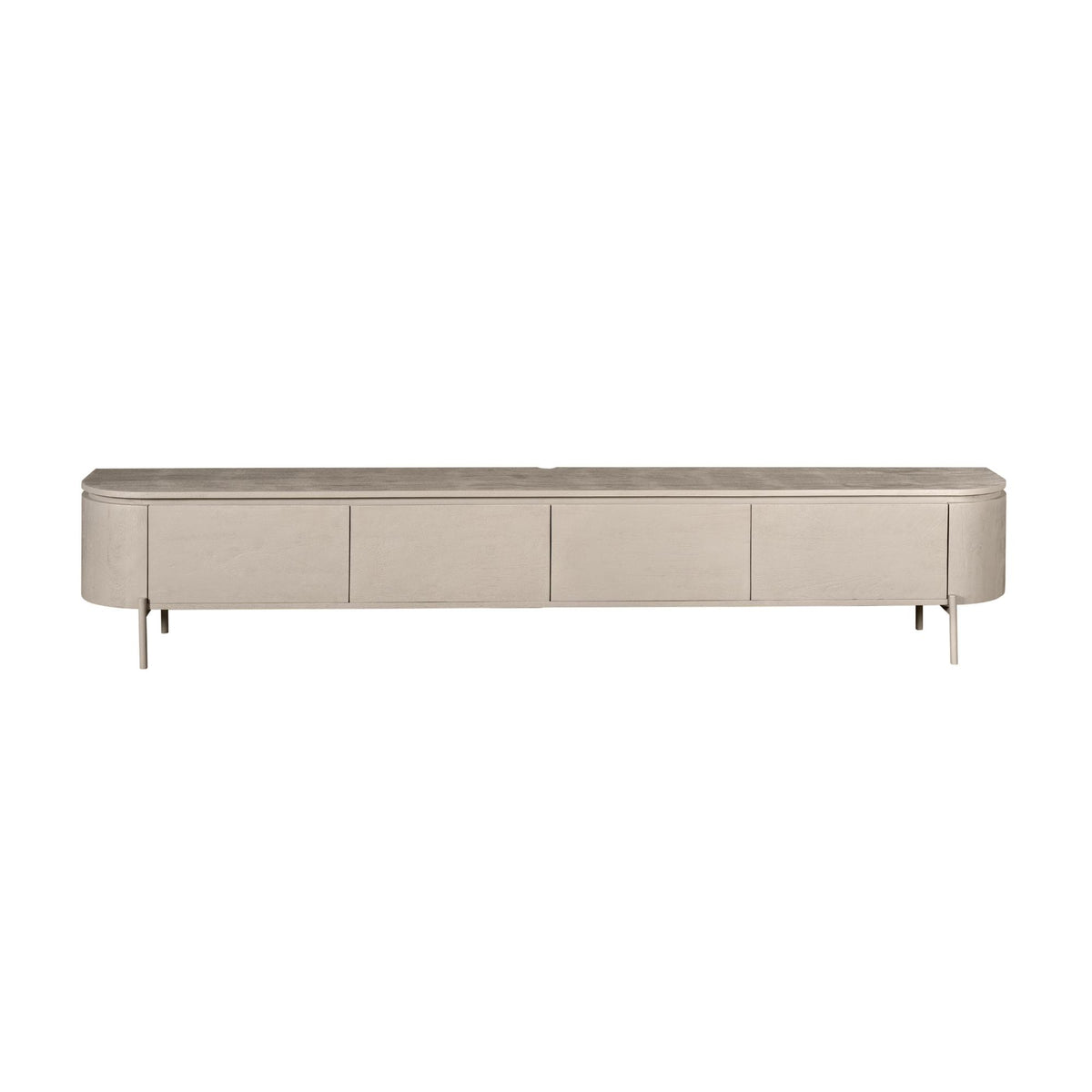 Tv-meubel in taupe met vier lades en slanke poten