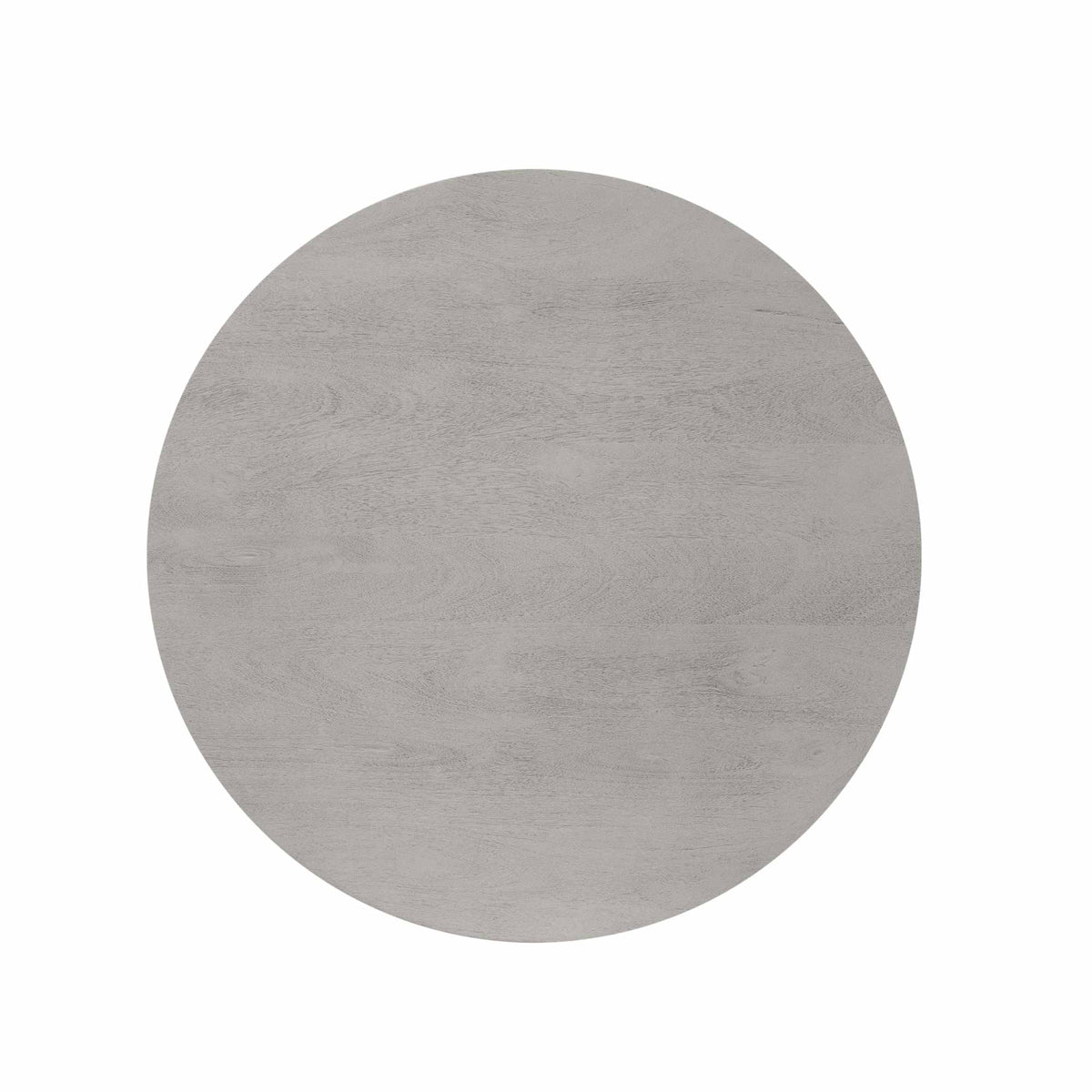 Rond taupe tafelblad van Salontafel Solana met gladde textuur, bovenaanzicht.