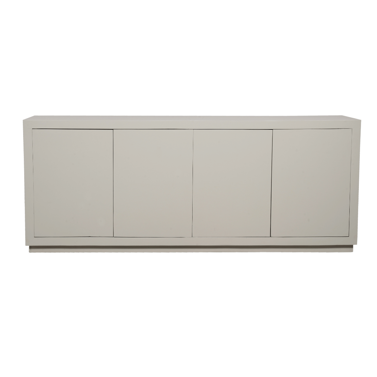 Lichtkleurig dressoir met 4 deuren, glad front met verticale naden