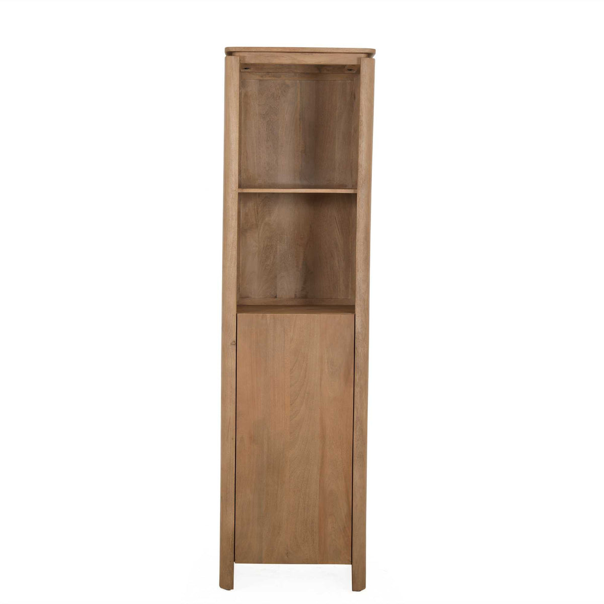Boekenkast Dallas van mangohout met 2 open vakken en naturel afwerking, 55 cm