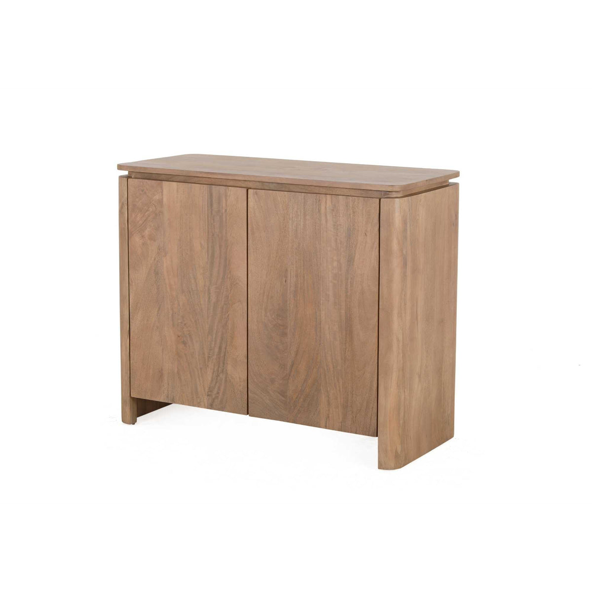 Mangohouten dressoir met twee deuren en afgeronde hoekpoten, naturel