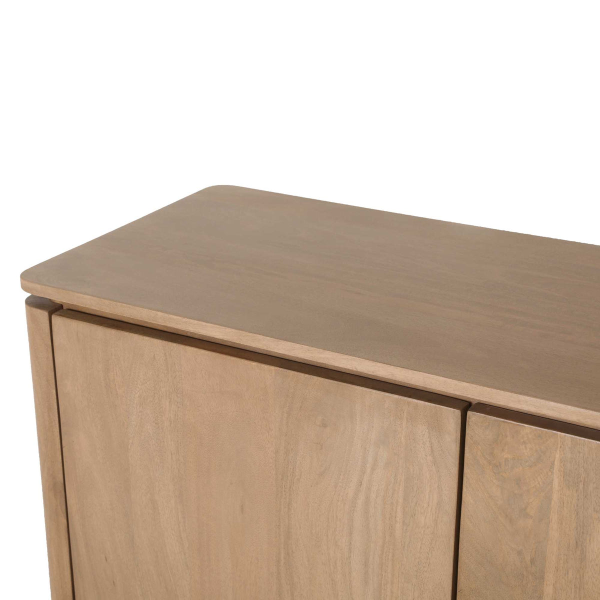 Mangohouten dressoir met rechthoekige deurtjes en effen bovenblad