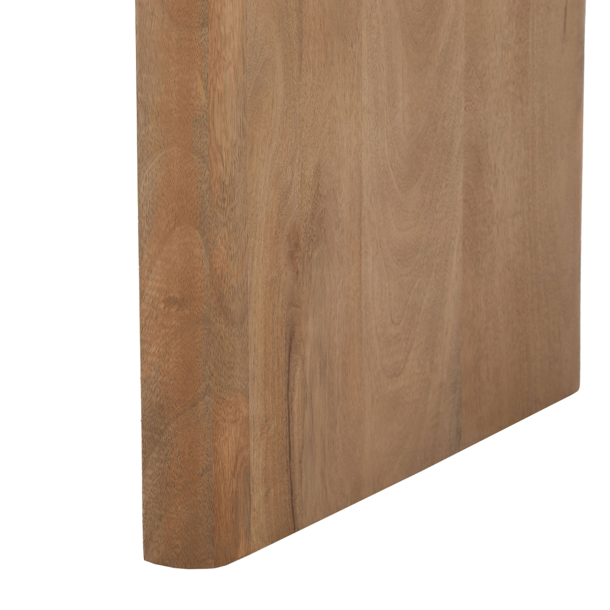 Zijpaneel van mangohouten bureau met massieve, rechte wand