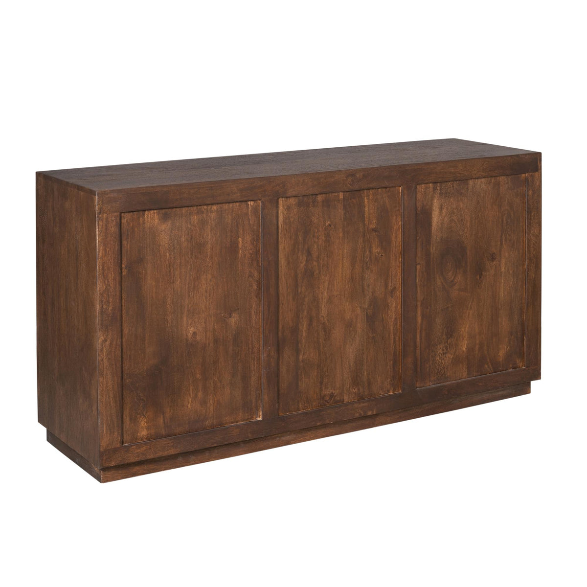 Bruin dressoir met drie deuren en rustiek houtnerf patroon