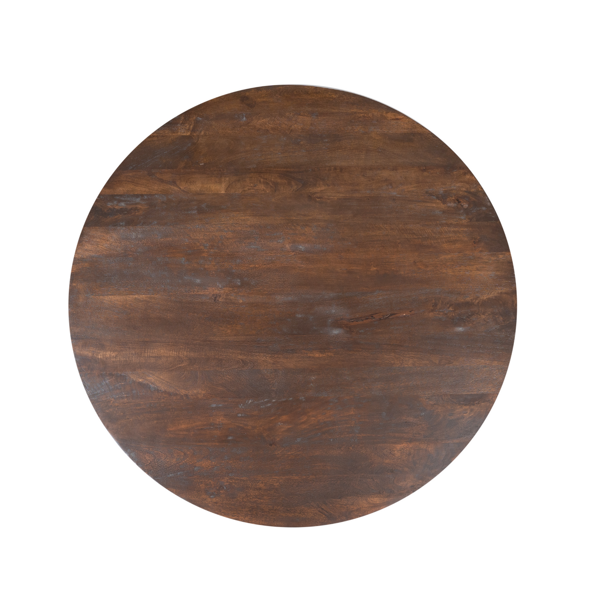 Ronde bruin houten tafelblad met zichtbare nerf