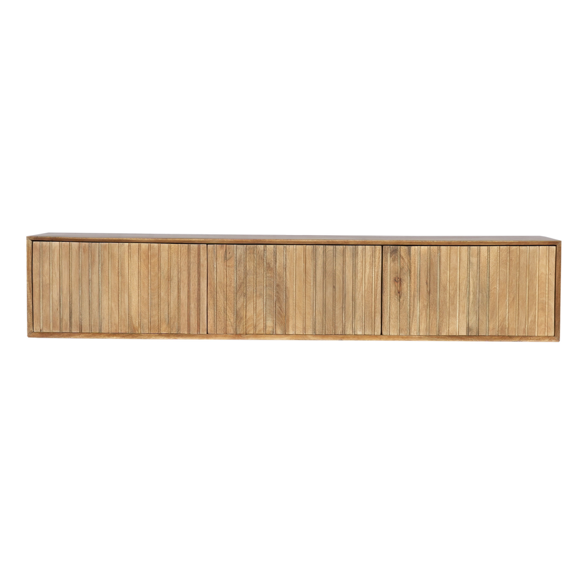 Tv-meubel Madison Naturel: naturel houten front met verticale latten