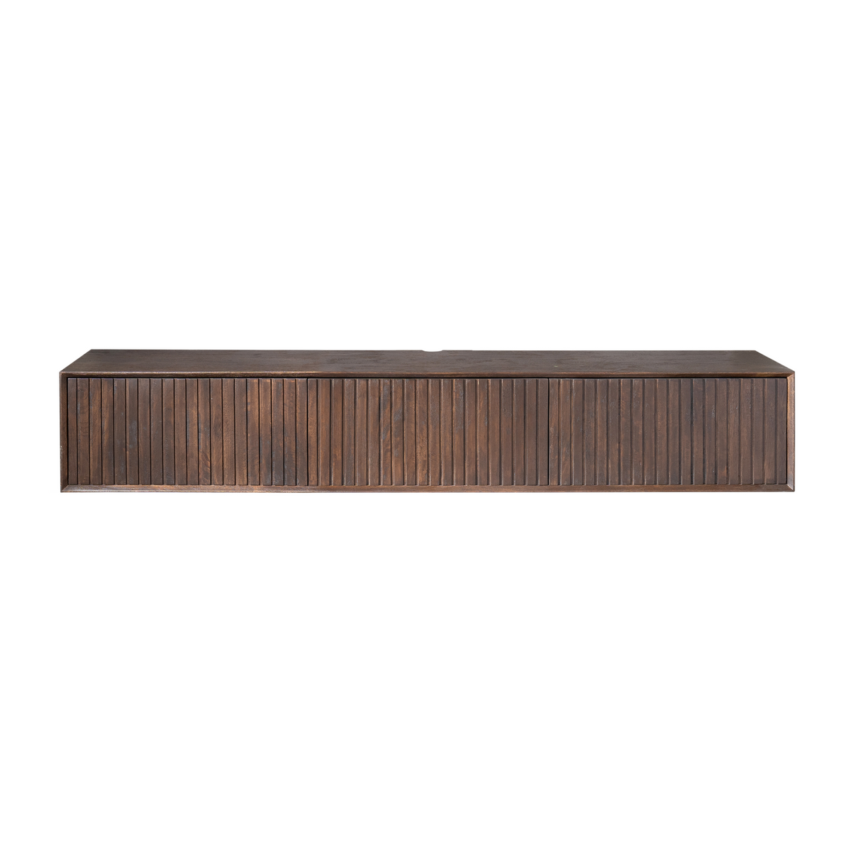 Zwevend tv-meubel Madison bruin wandmeubel met ribbelfront en lange lade