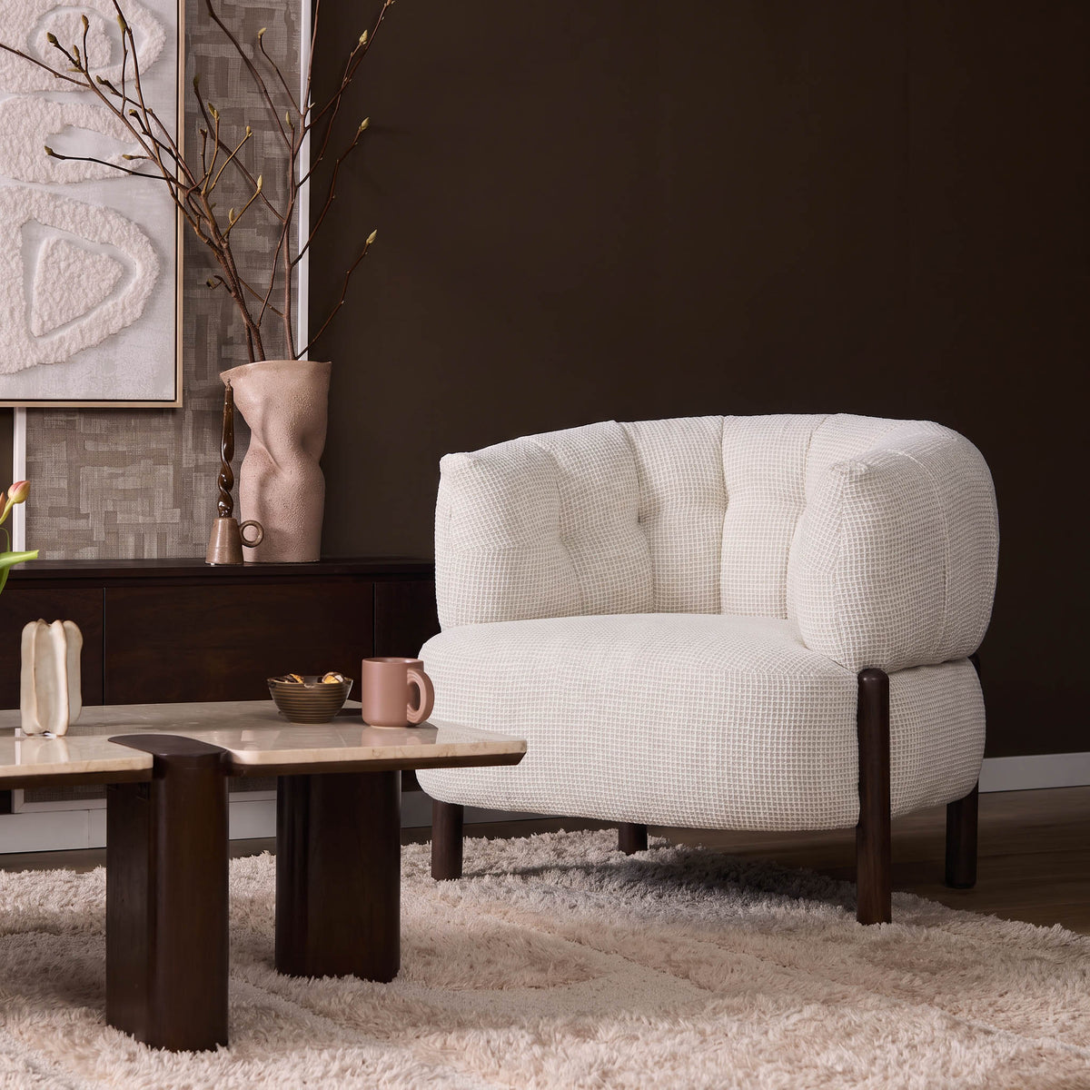Fauteuil Feda beige