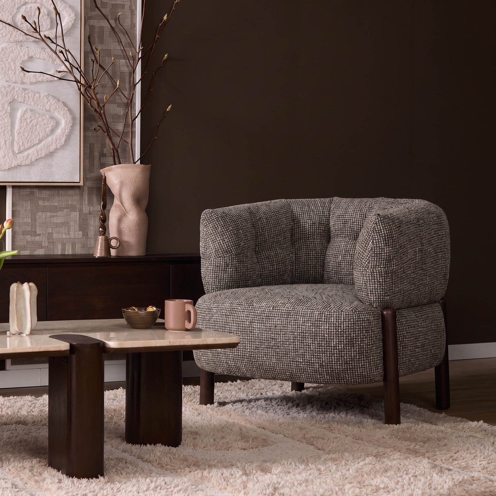 Fauteuil Feda bruin