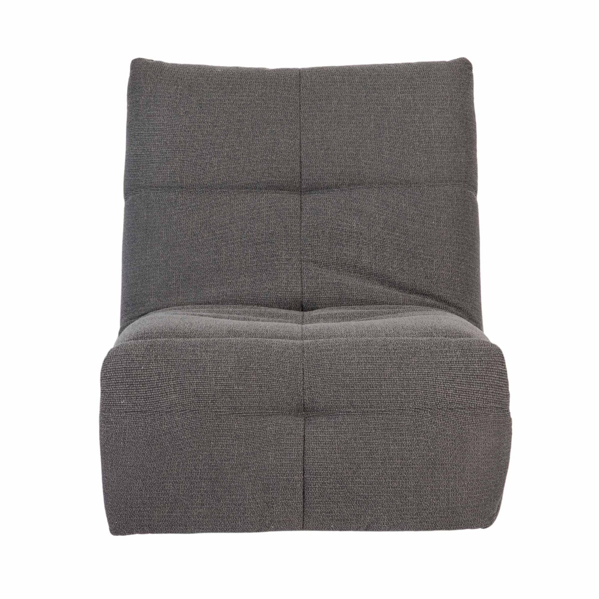 Donkergrijze relaxfauteuil Lazy rugkussen met twee grote naden