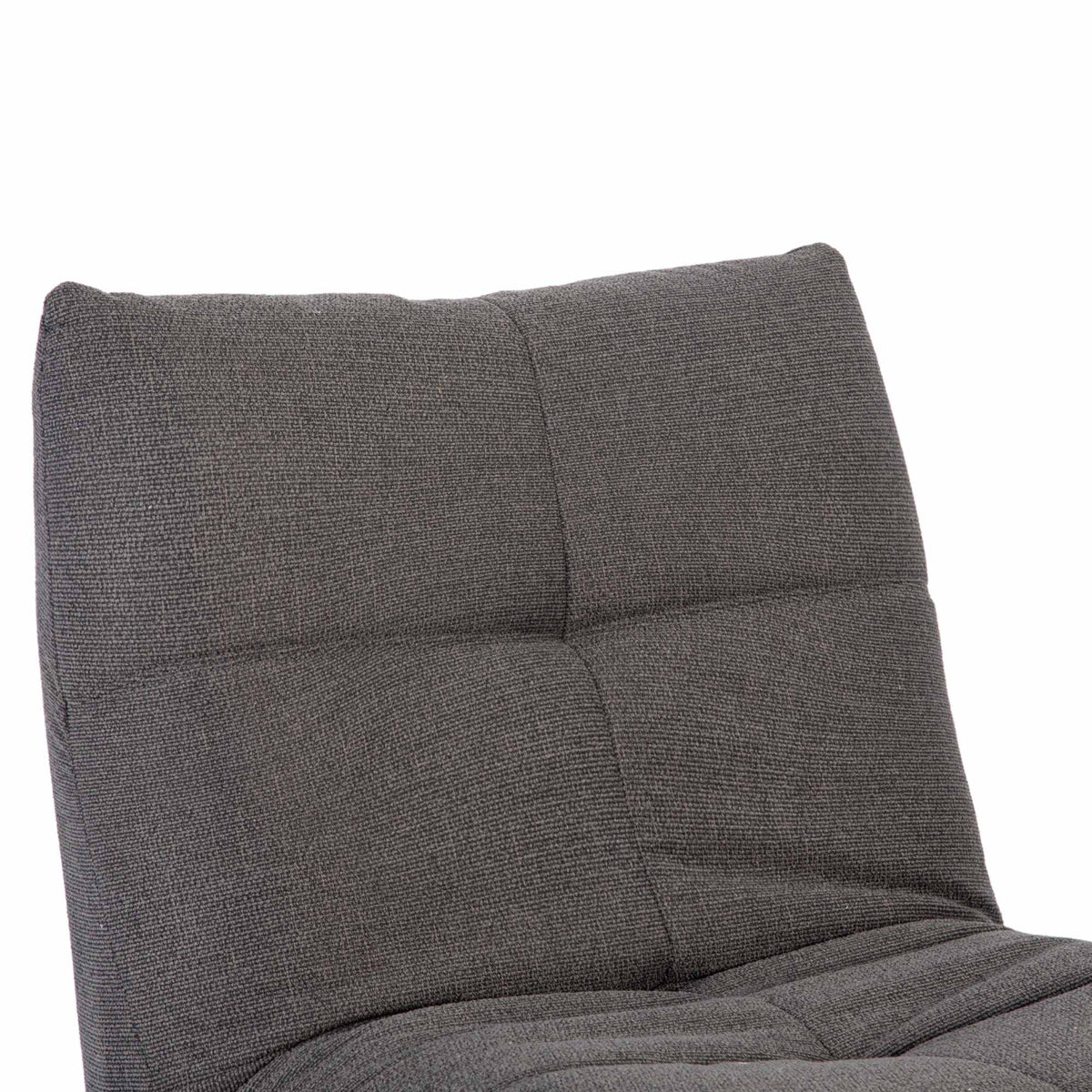 Donkergrijze relaxfauteuil rugleuning met kussenvakken en doorlopende stiknaden