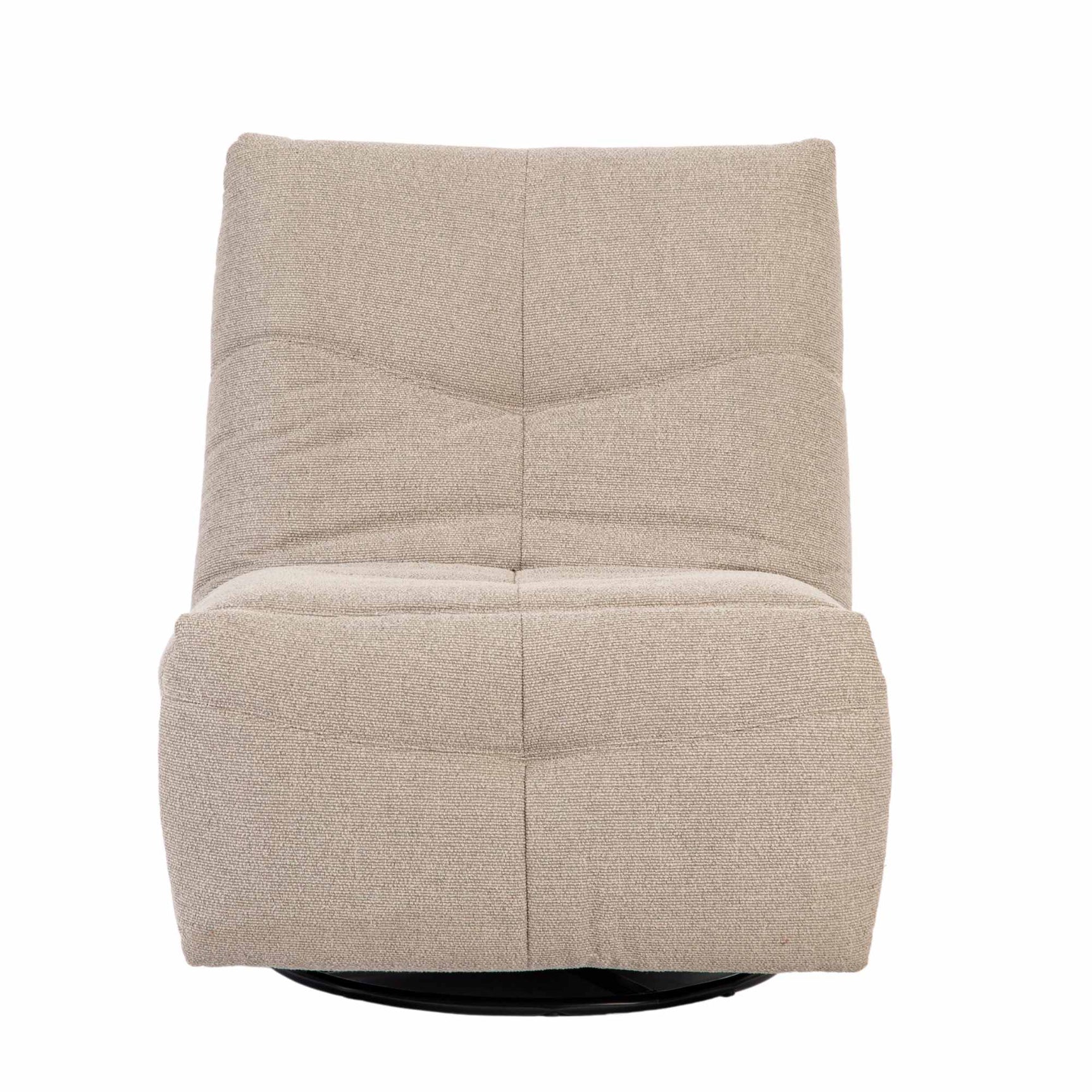 Beige relaxfauteuil met opklapbare voetensteun en gevoerde armleuningen