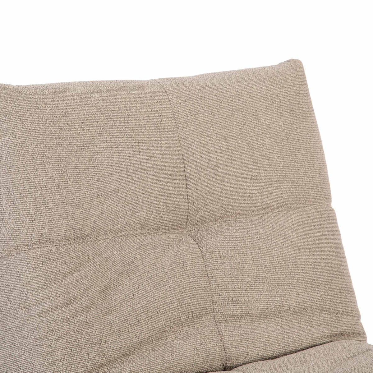 Taupe relaxfauteuil rugkussen met verticale en horizontale stiksels