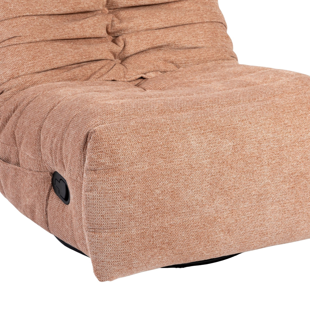 Roze relaxfauteuil Zen met zwarte bedieningsknop bij de zijkant