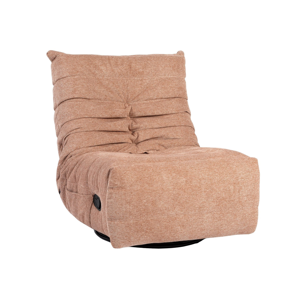 Roze relaxfauteuil Zen met verstelmechanisme aan de zijkant en zwarte knop