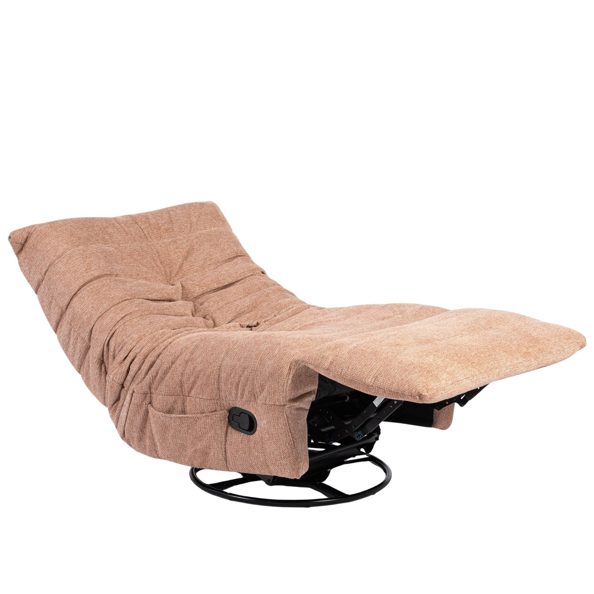 Roze relaxfauteuil Zen in ligstand met opklapbare zitting en zwarte hendel