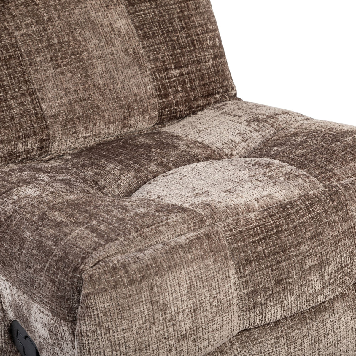 Bruin-beige textiel relaxfauteuil met brede armleuning en zitkussen
