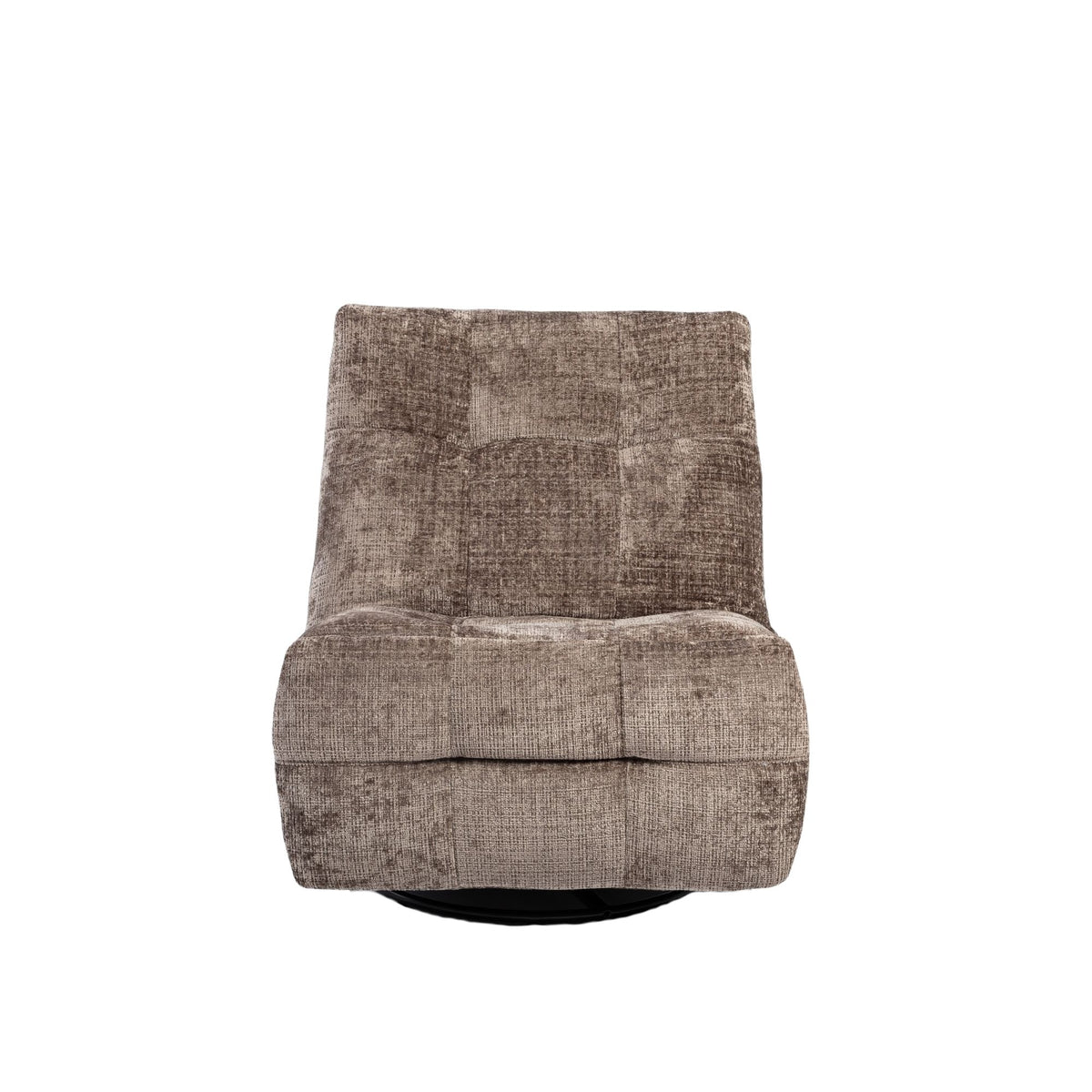 Relaxfauteuil Chill | Klei grijsbruine bekleding met hoge rugleuning op zwarte basis