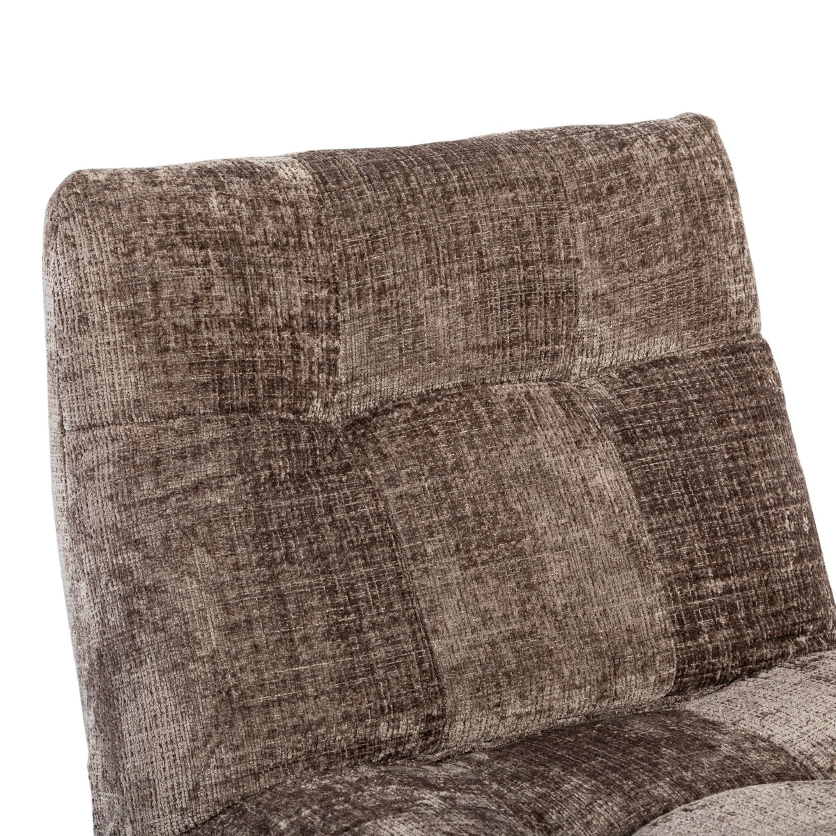 Relaxfauteuil Chill | Klei: close-up grijsbruine rugkussens met stiksels