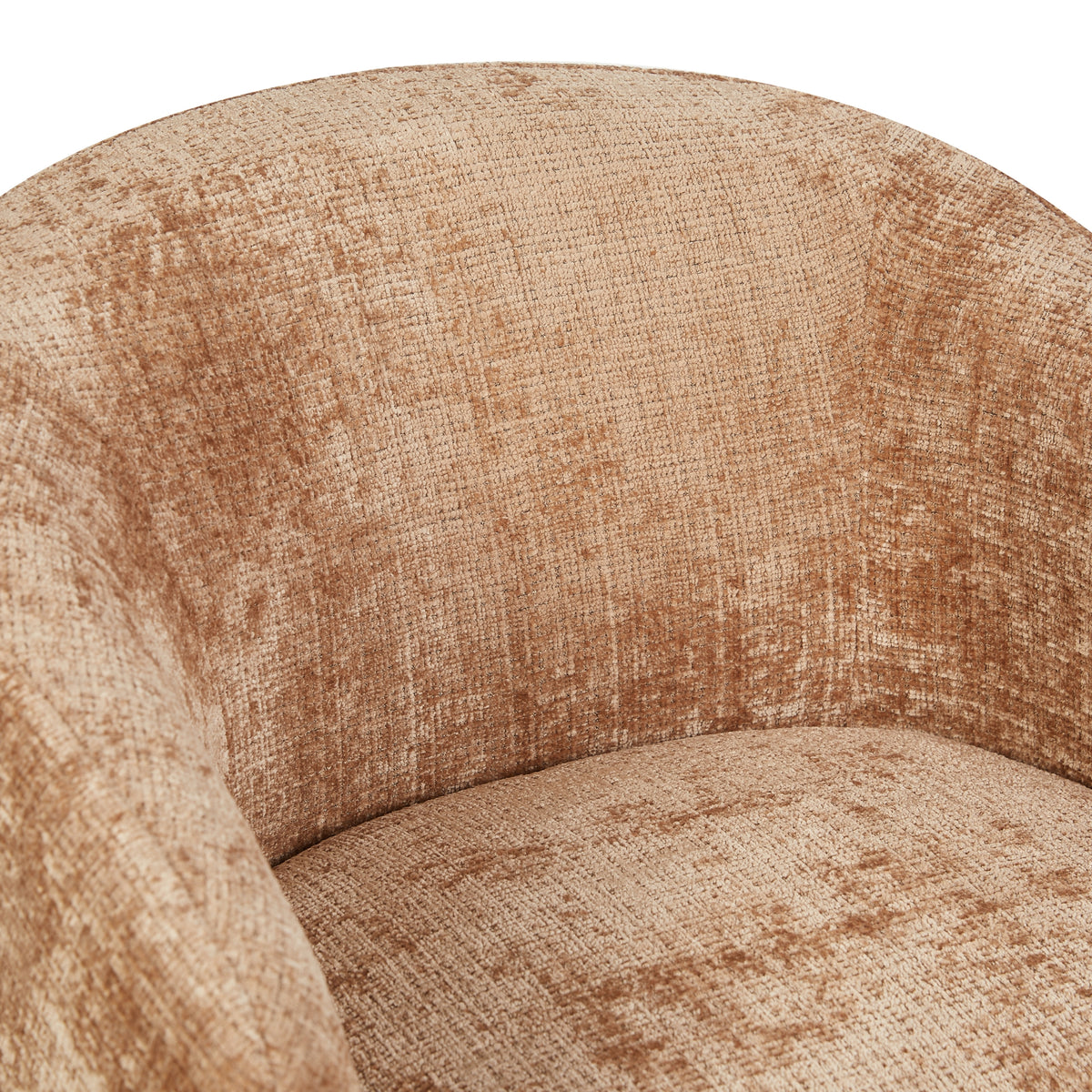Leunstoel rugleuning, beige geweven stof met afgeronde bovenkant