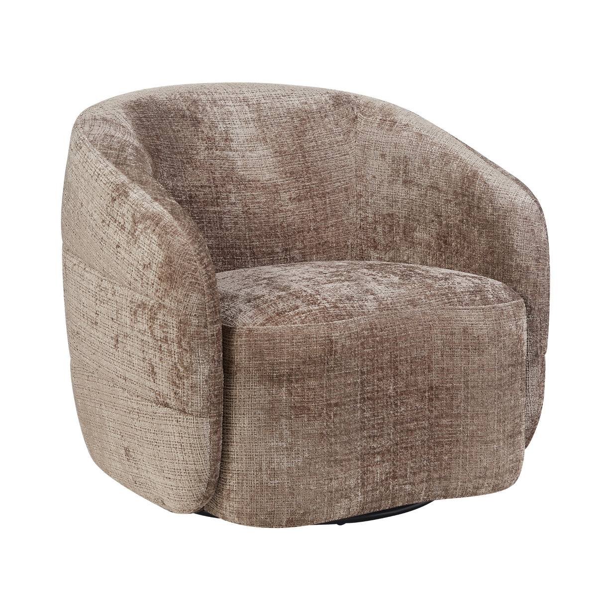 Fauteuil Yara | Klei, beige gestoffeerde fauteuil met afgeronde zijpanelen