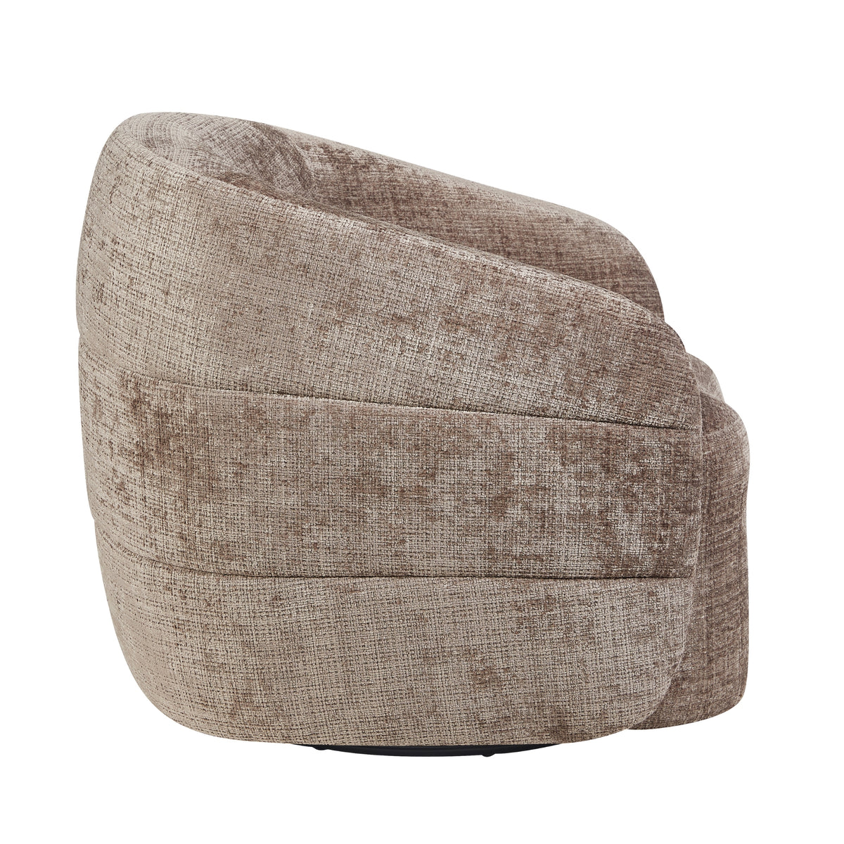 Fauteuil Yara | Klei, beige gestoffeerde fauteuil met afgeronde achterkant en armkussen