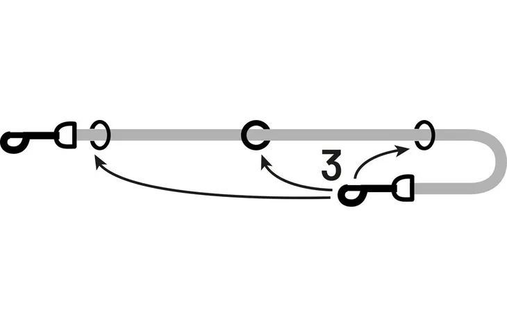 Flamingo - Trainingslijn Ziggi Grijs 200cm L x 2.5cm B x 0.2cm H