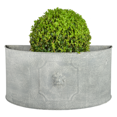 Esschert design - Aged Metal bloempot Leeuw halfrond set van 2