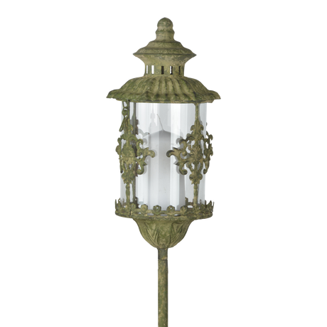 Esschert design - Aged Metal Green lantaarn op paal