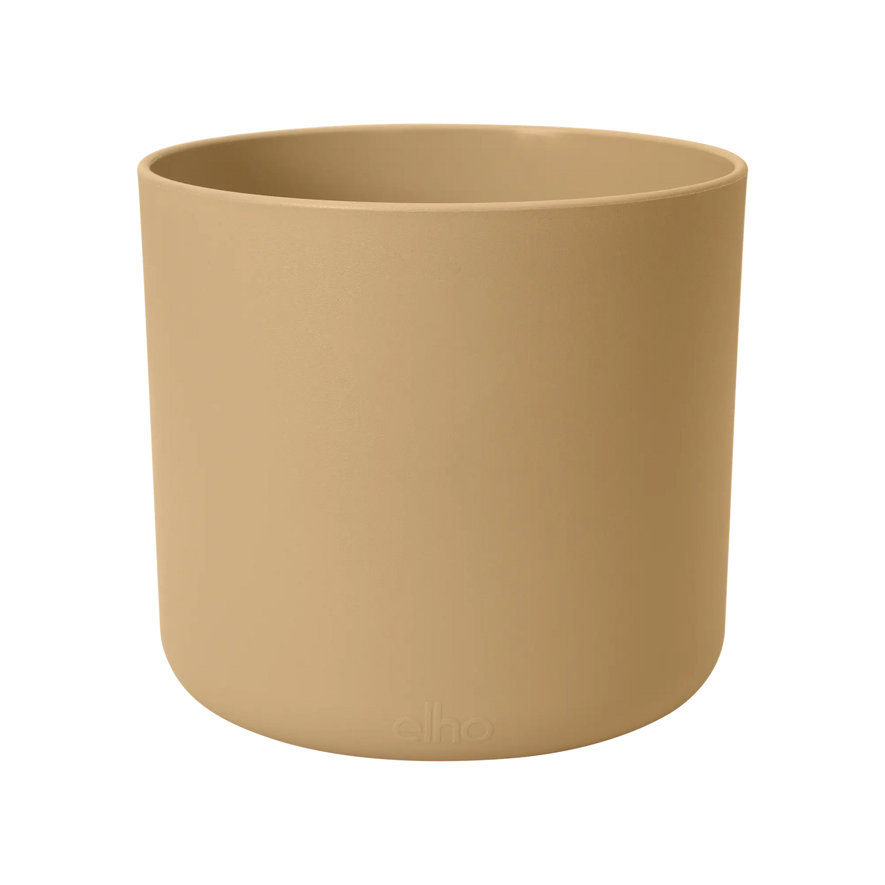 Elho b.for soft ronde plantenpot in zand/goudkleurige tint, zicht van voren