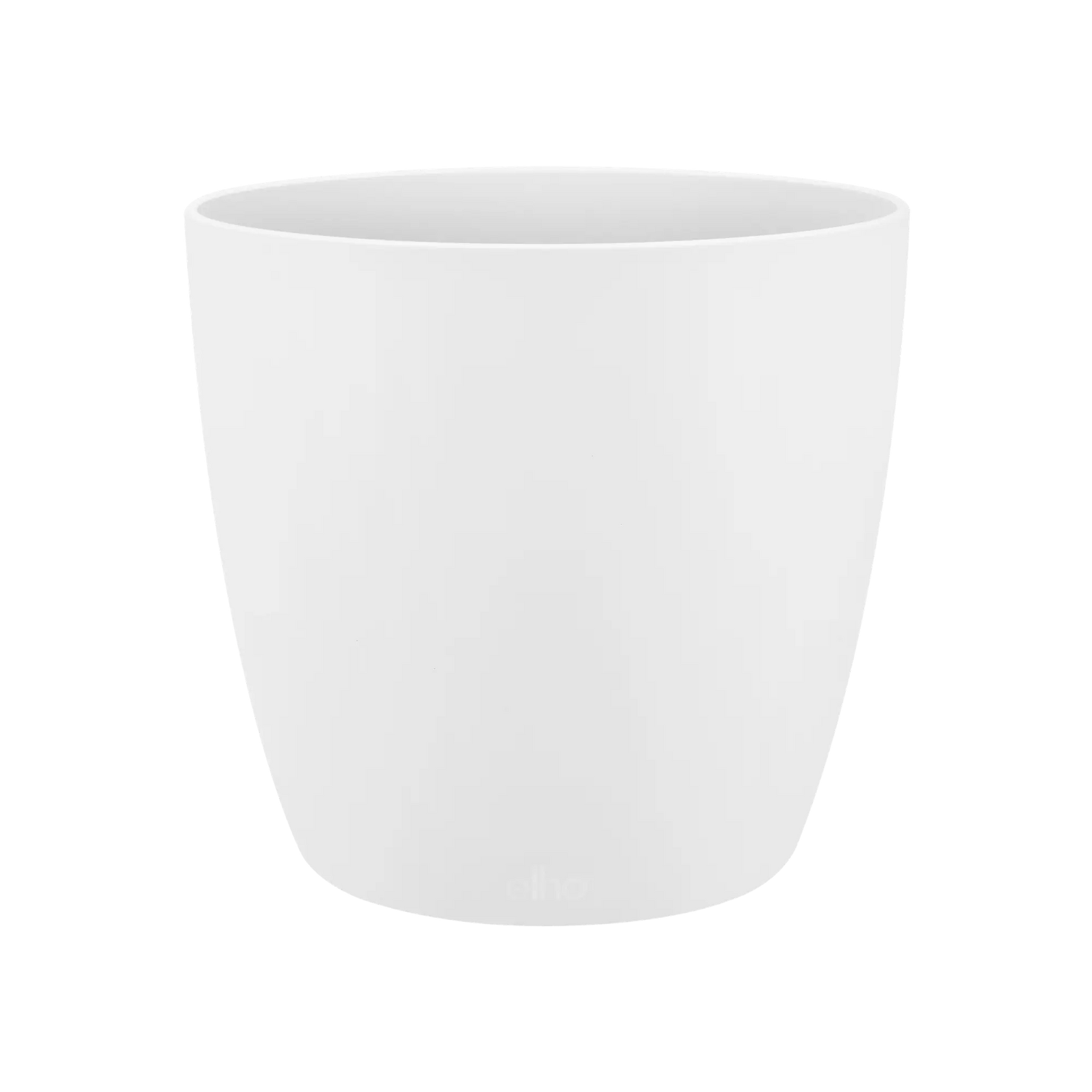 Witte ronde bloempot met gladde vorm