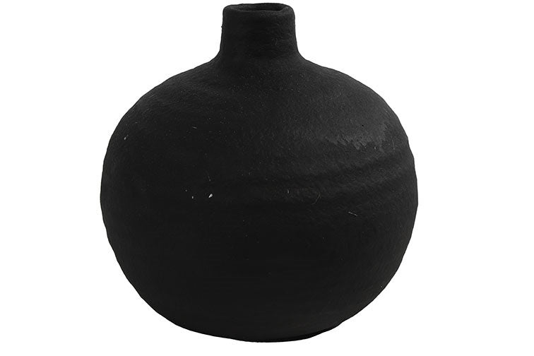 Zwarte ronde tasvorm met hoge hals