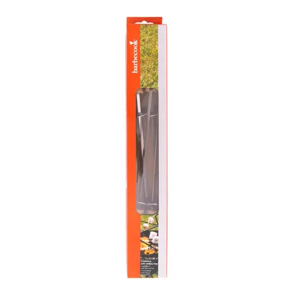 Verpakte set barbecuespiesen met chroom staven en houten handgrepen