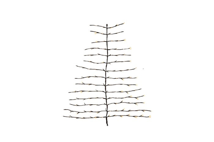 Flexibele LED-kerstboom Ziggy S bruin met warmwitte lichtjes, takvormig model