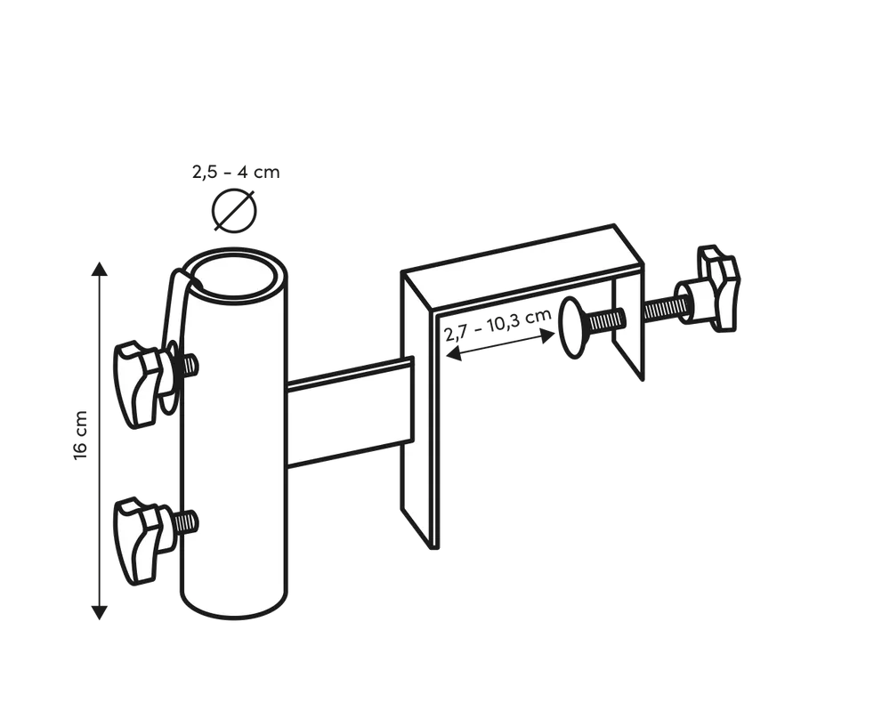 Platinum - Top railing 11cm, Ø38mm
