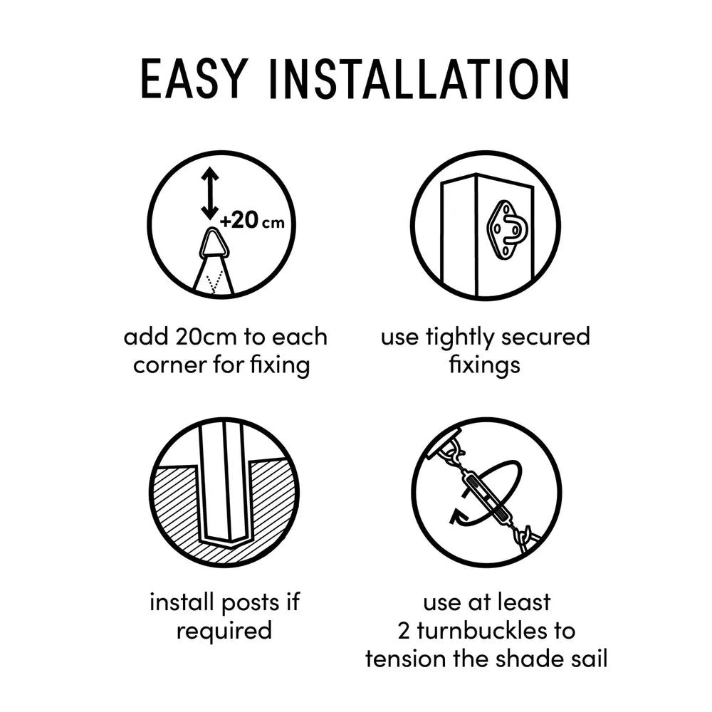 Platinum - Mounting set shade sail triangle