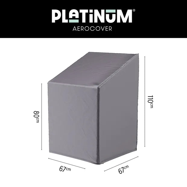 Grijze stoelhoes met afmetingen 67x67xH80/110